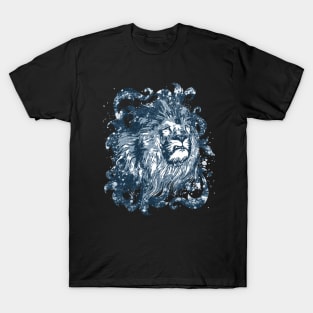 Blue cool Lion King, animali africani, hipster, look anni '80 T-Shirt